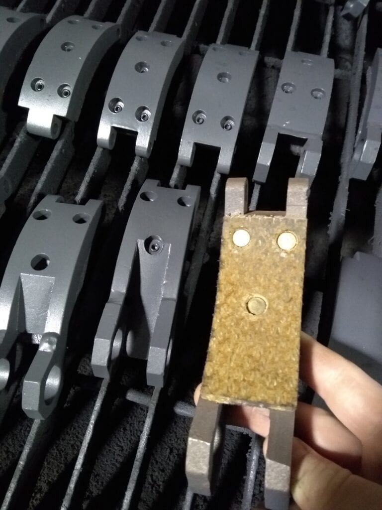 Brake Shoe with Woven Lining - After